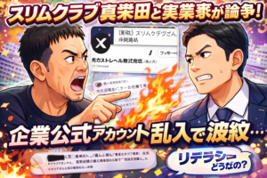 スリムクラブ真栄田と実業家のX論争とは？企業公式アカウント乱入で波紋