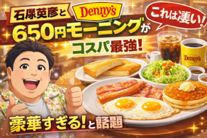 石塚英彦 デニーズ650円モーニングが神コスパ！内容が豪華すぎると話題