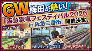 GWは梅田が熱い!「阪急電車フェスティバル2026 in 阪急三番街」開催決定。ミニトレインやシミュレーター体験も!