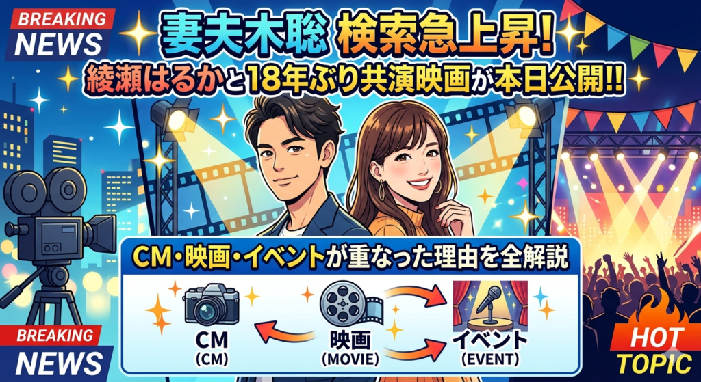 妻夫木聡が検索急上昇！綾瀬はるかと18年ぶり共演映画が本日公開——CM・映画・イベントが重なった理由を全解説
