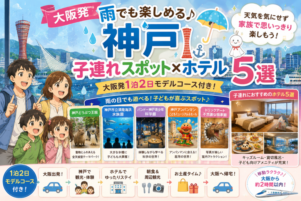 【神戸】雨でも楽しめる子連れスポット×ホテル5選|大阪発1泊2日