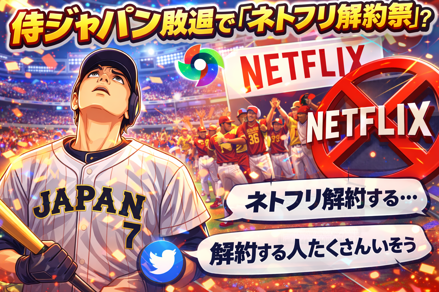 【もったいない！】WBC敗退で「ネトフリ解約」がトレンドに？SNSで“解約祭”の声が続出