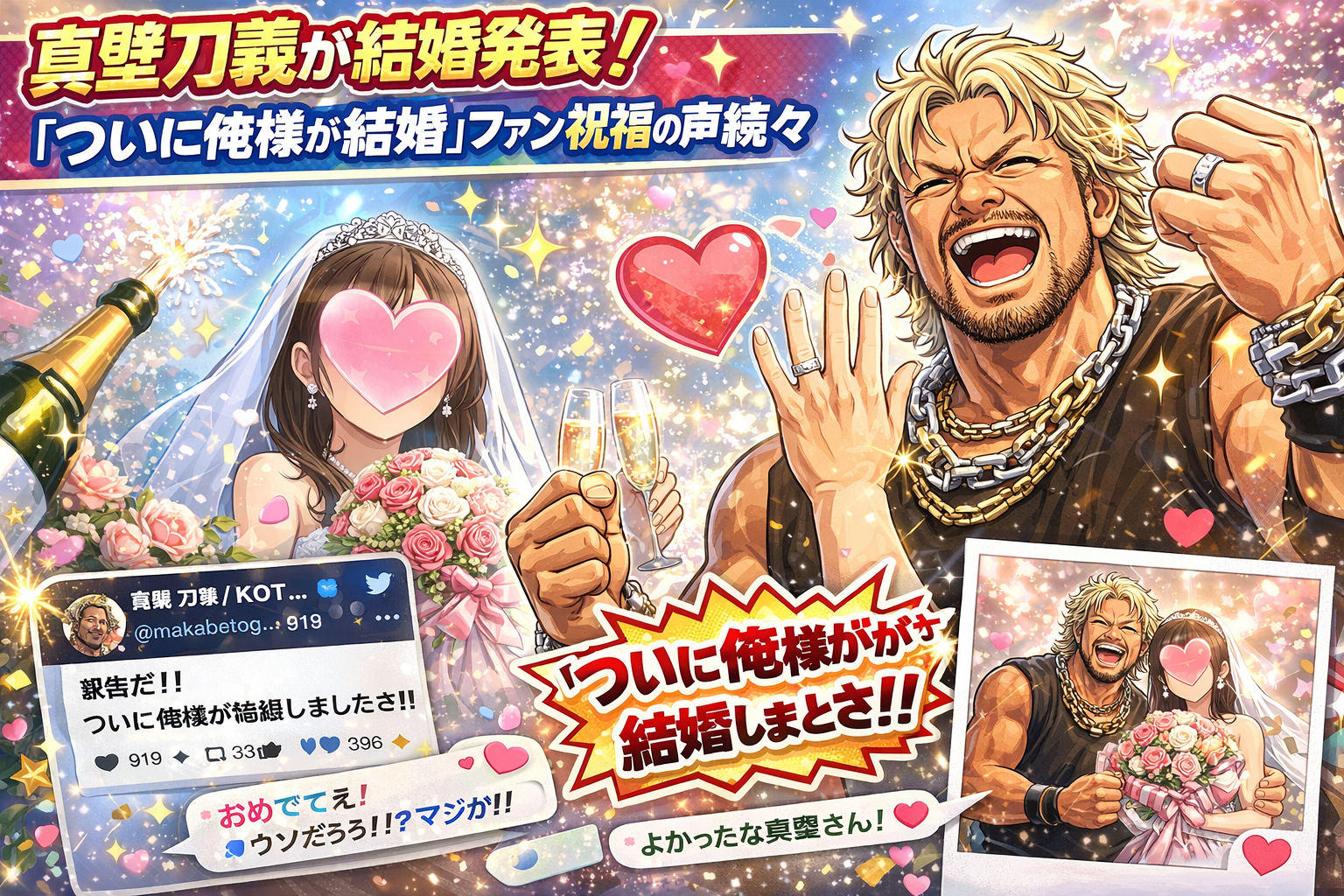 【祝】真壁刀義が結婚発表！「ついに俺様が結婚」ファン祝福の声続々