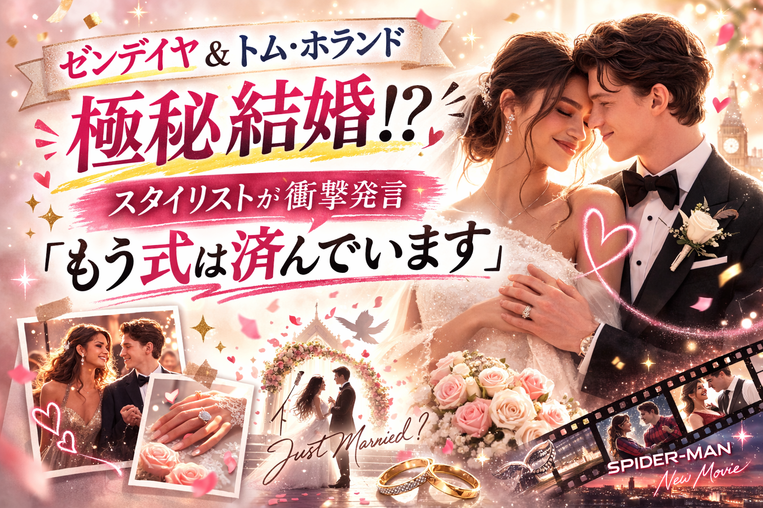 【びっくり】ゼンデイヤ＆トム・ホランド極秘結婚説が浮上　スタイリスト発言の真相は？