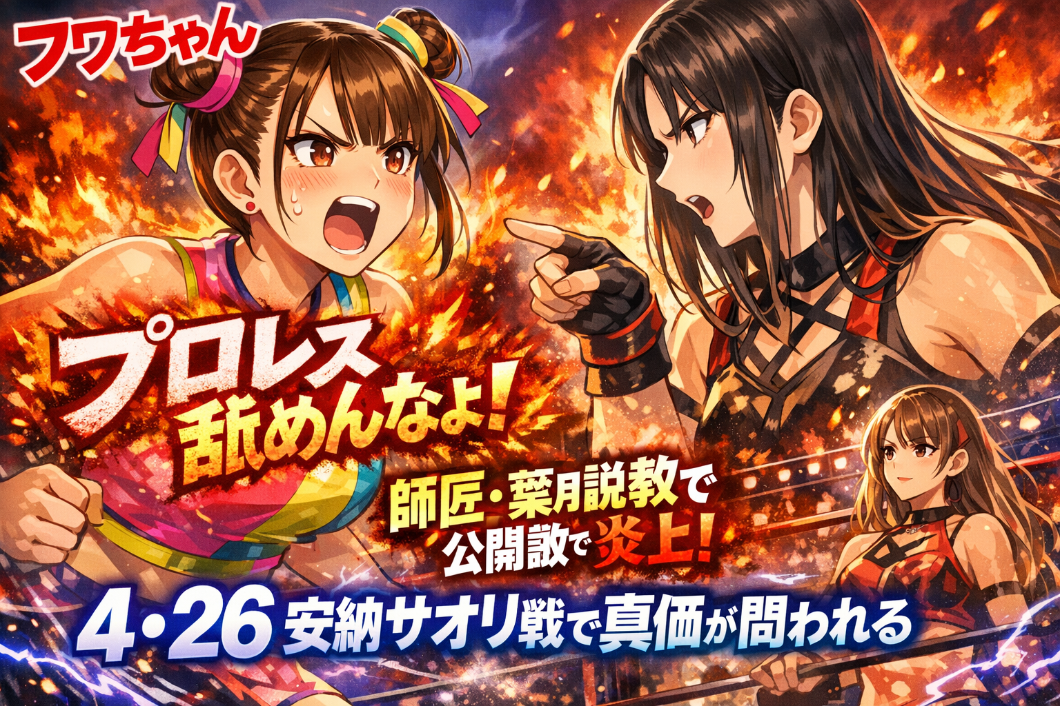 フワちゃん「プロレス舐めんなよ！」師匠・葉月に公開説教で炎上→4・26安納サオリ戦で真価が問われる