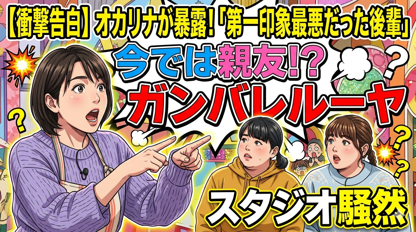 【衝撃告白】オカリナが「第一印象最悪だった後輩」を暴露！今では親友のガンバレルーヤとの関係に「なんでー！？」とスタジオ騒然