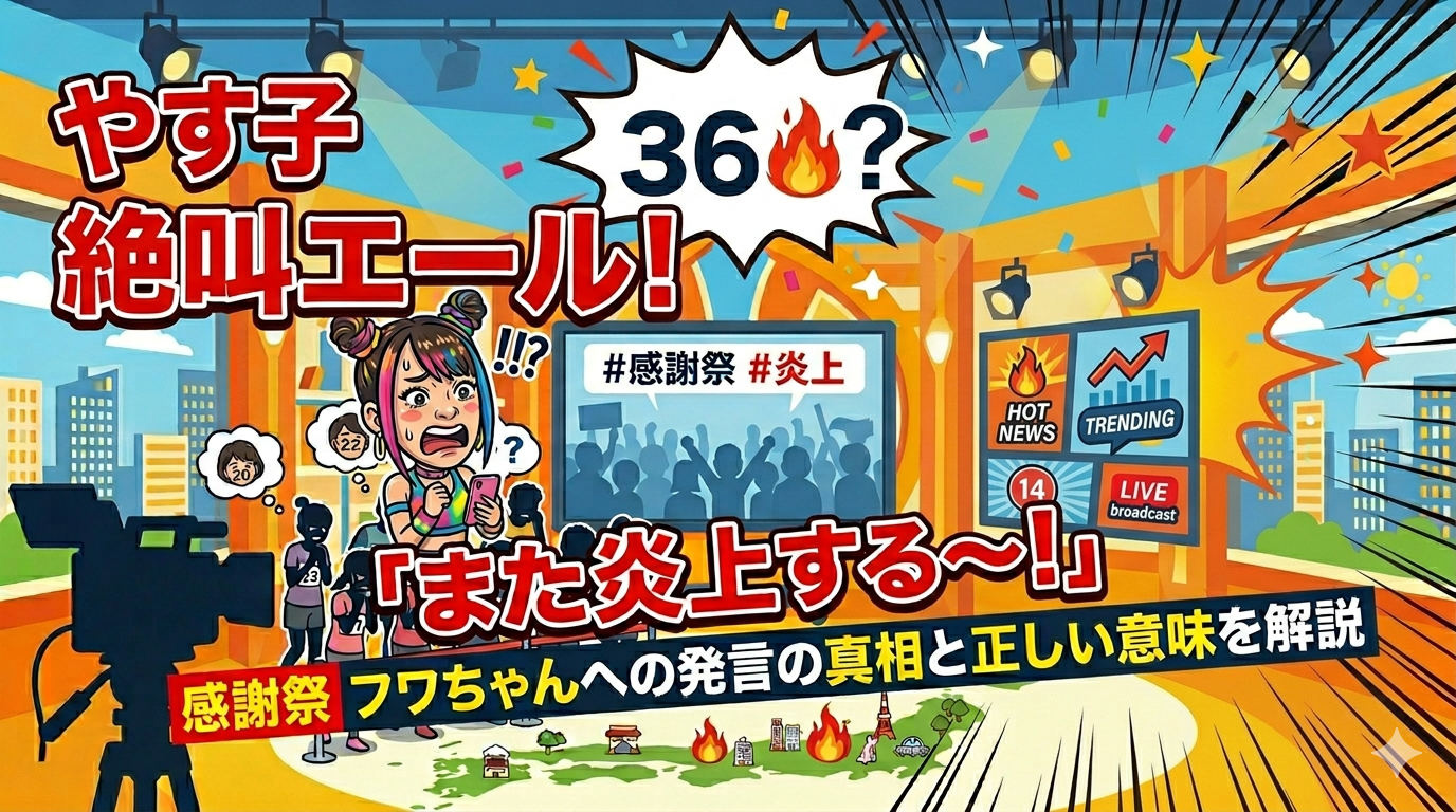 やす子が感謝祭でフワちゃんに絶叫エール！「また炎上する〜！」発言の真相と正しい意味を解説